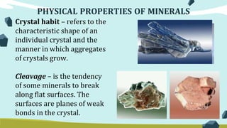 MINERALS AND ROCKS PRESETATION EARTH SCIENCE | PPTX