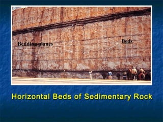Bedding planes

Beds

Horizontal Beds of Sedimentary Rock

 