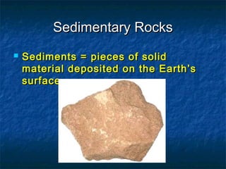 Minerals and rocks for presentations
