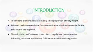 minerals metabolism and trace elements . | PPTX