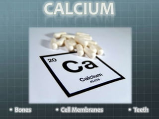 • Bones   • Cell Membranes   • Teeth
 