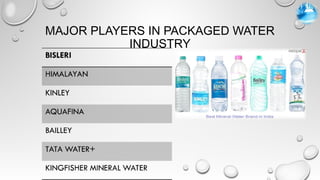 MAJOR PLAYERS IN PACKAGED WATER
INDUSTRY
 