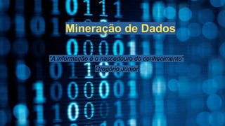 Mineração de Dados
“A informação é o nascedouro do conhecimento”
Gregório Júnior
 