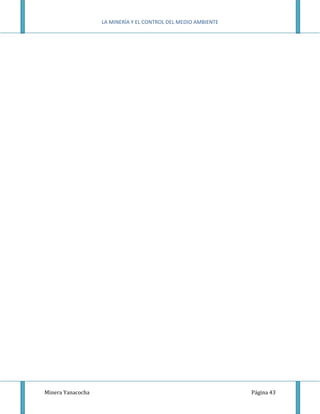 LA MINERÍA Y EL CONTROL DEL MEDIO AMBIENTE
Minera Yanacocha Página 43
 