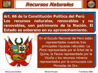 Henry Luna Córdova   Minería Peruana   1º de febrero 2008
 