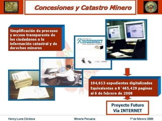 Henry Luna Córdova   Minería Peruana   1º de febrero 2008
 