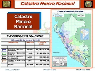 Henry Luna Córdova   Minería Peruana   1º de febrero 2008
 