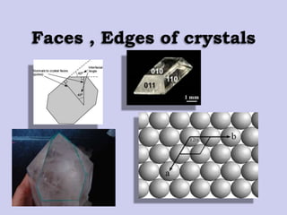 Faces , Edges of crystals
 