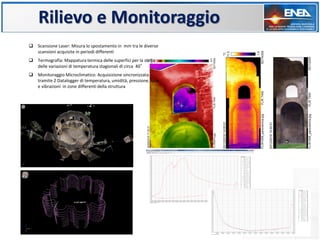 Rilievo e Monitoraggio
 Scansione Laser: Misura lo spostamento in mm tra le diverse
scansioni acquisite in periodi differ...
