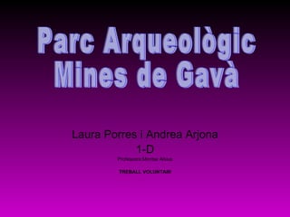 Laura Porres i Andrea Arjona 1-D Professora:Montse Alsius TREBALL VOLUNTARI Parc Arqueològic  Mines de Gavà 