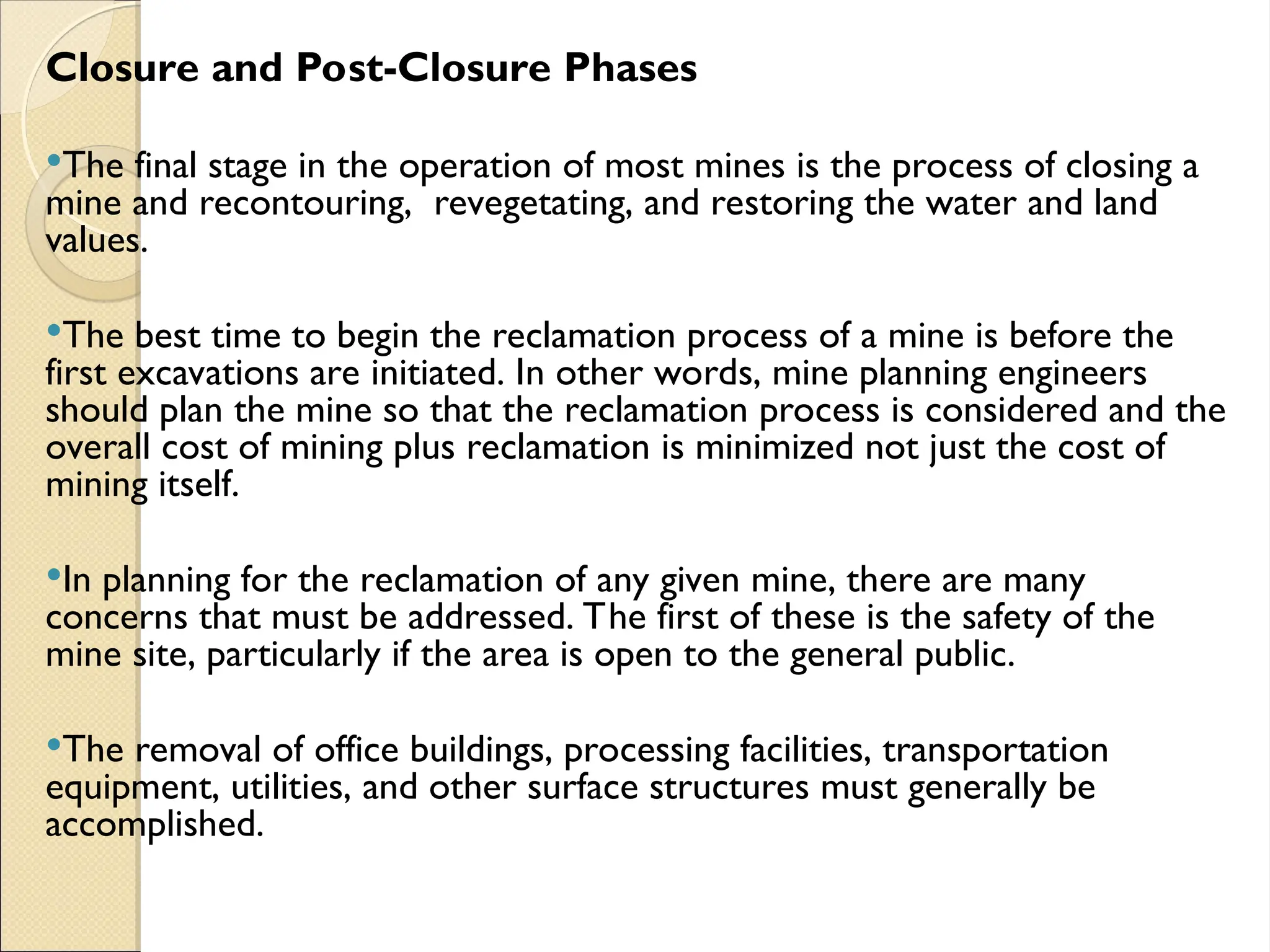 the mining sequence presentation notes | PPT
