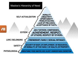 Maslow’s Hierarchy of Need
 