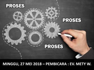 MINGGU, 27 MEI 2018 – PEMBICARA : EV. METY W.
 