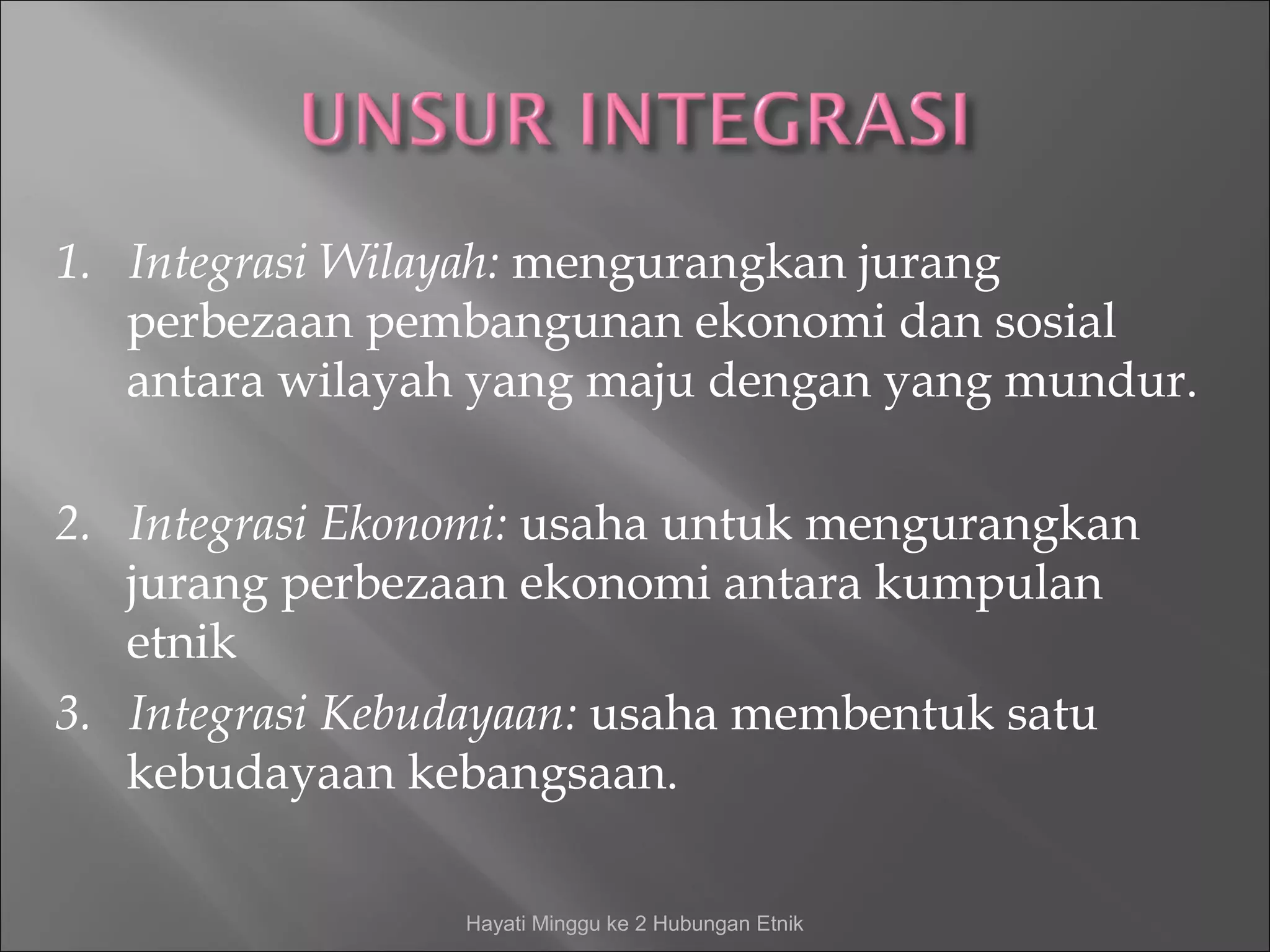 Integrasi Background Konsep Integrasi Etnik | PPT