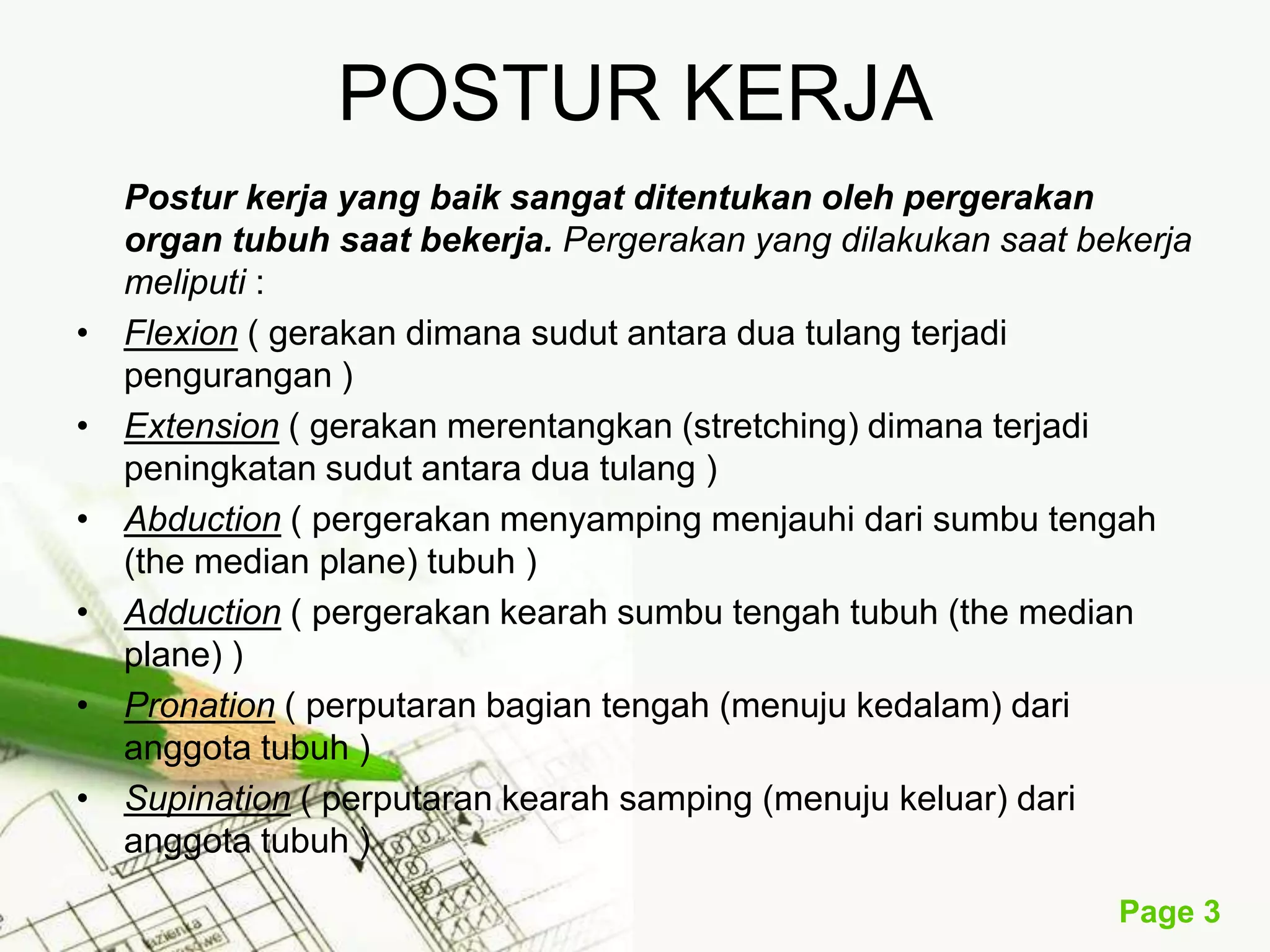 Pengukuran Rosa Minggu5 analisis postur kerja | PPTX