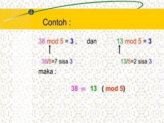 ALGORITMA DAN BILANGAN BULAT ARITMETIKA MODULO | PPT