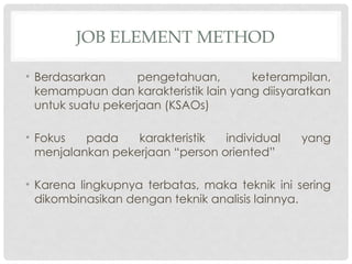 Job Element Analysis Minggu ke 6 ANALISIS PEKERJAAN DI PENDIDIKAN.pptx