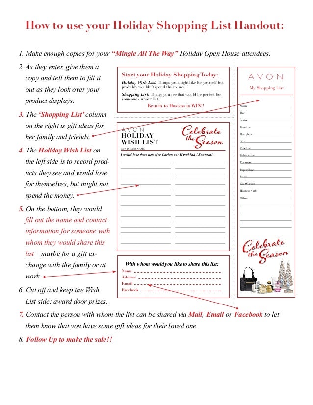 holiday shopping list