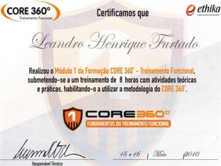 Certificação método Core 360º treinamento funcional
