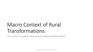 Structural Transformation in Rural Bangladesh: Is it Market Led?