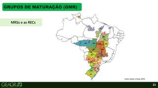 21
GRUPOS DE MATURAÇÃO (GMR)
Fonte: Kaster e Farias (2011)
MRSs e as RECs
 