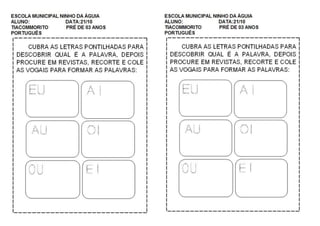 MINHAS ATIVIDADES MES 10 COM ARTES