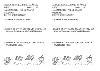 MINHAS ATIVIDADES MES 10 COM ARTES