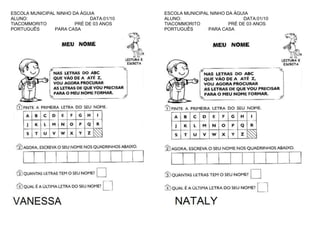 ESCOLA MUNICIPAL NINHO DA ÁGUIA
ALUNO:
DATA:01/10
TIACOMMORITO
PRÉ DE 03 ANOS
PORTUGUÊS
PARA CASA

ESCOLA MUNICIPAL NINHO DA ÁGUIA
ALUNO:
DATA:01/10
TIACOMMORITO
PRÉ DE 03 ANOS
PORTUGUÊS
PARA CASA

 