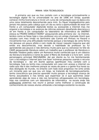 Minha Vida Tecnologica