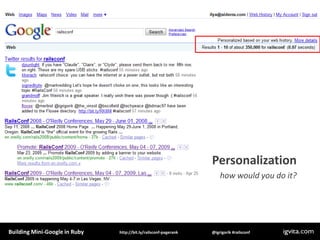 Personalization
                                                                      how would you do it?




Building Mi...