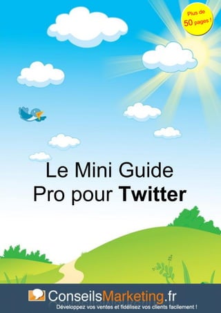 Le Mini Guide Pro pour Twitter - www.conseilsmarketing.fr - version 1.




 Le Mini Guide
Pro pour Twitter




                                  Page 1
 