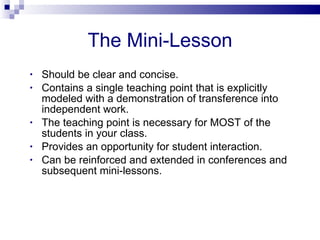 Conference Lesson Mini-lesson and Conferences | PPT