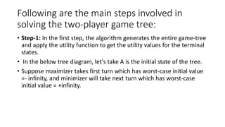 MINI-MAX ALGORITHM.pptx | Board Games and Puzzles | Games and Puzzles
