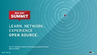 Eric D. Schabell, Global Technology Evangelist Director
@ericschabell
 