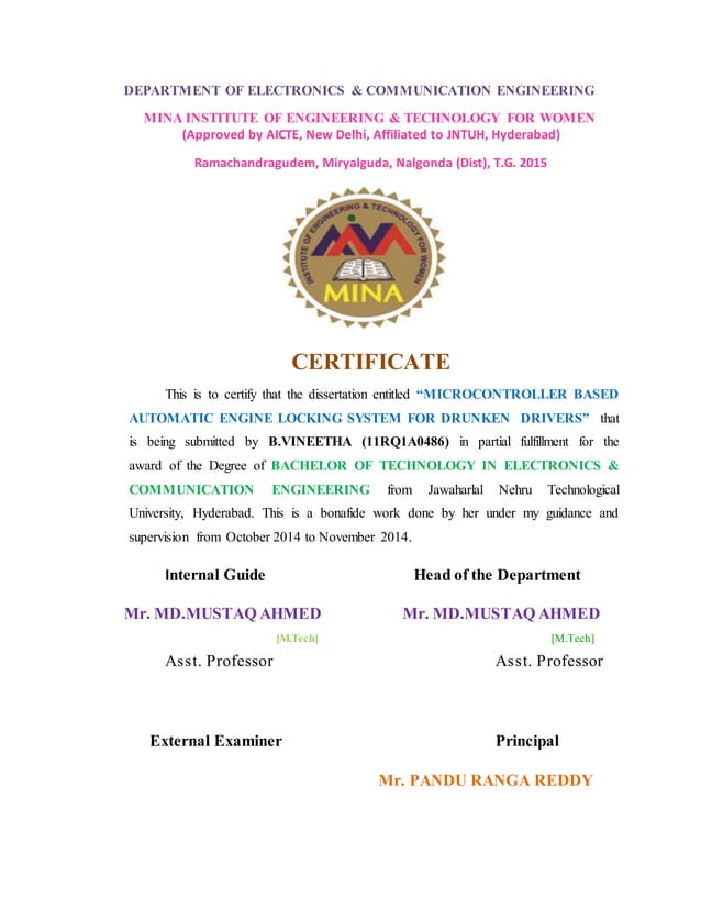 Microcontroller based automatic engine locking system for drunken