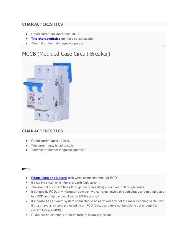 Miniature circuit breaker working principle