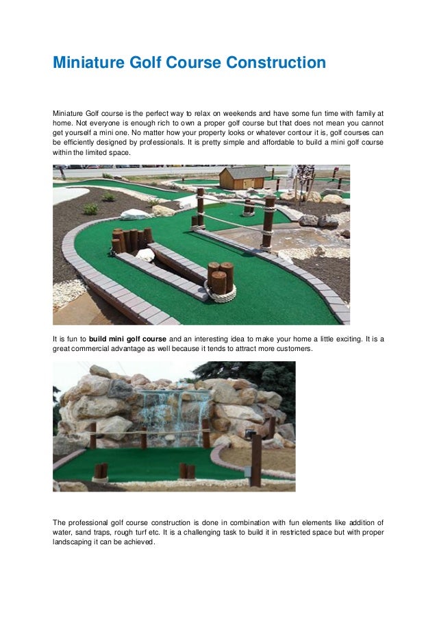 Miniature Golf Course Builders Mini Golf Construction