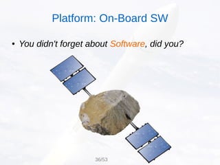 ● You didn't forget about Software, did you?
Platform: On-Board SW
36/53
 