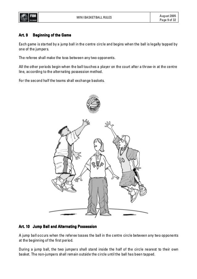Mini basketball rules 2005