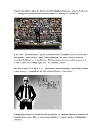 Mini–bio. Karl Lagerfeld