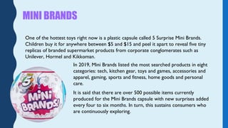 MINI BRANDS
One of the hottest toys right now is a plastic capsule called 5 Surprise Mini Brands.
Children buy it for anyw...