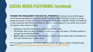 WHERE WE MEASURED THE DIGITAL PRESENCE: Facebook is one of the largest
social networking platforms around the world. Found...