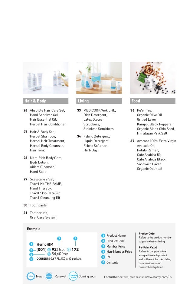 Atomy Products Mini Catalogue