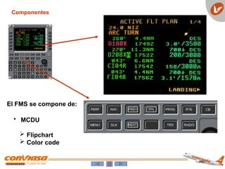Componentes
• MCDU
 Flipchart
 Color code
El FMS se compone de:
 