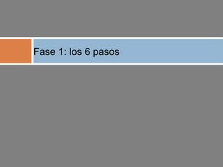 Fase 1: los 6 pasos
 