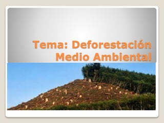 Tema: Deforestación
Medio Ambiental
 