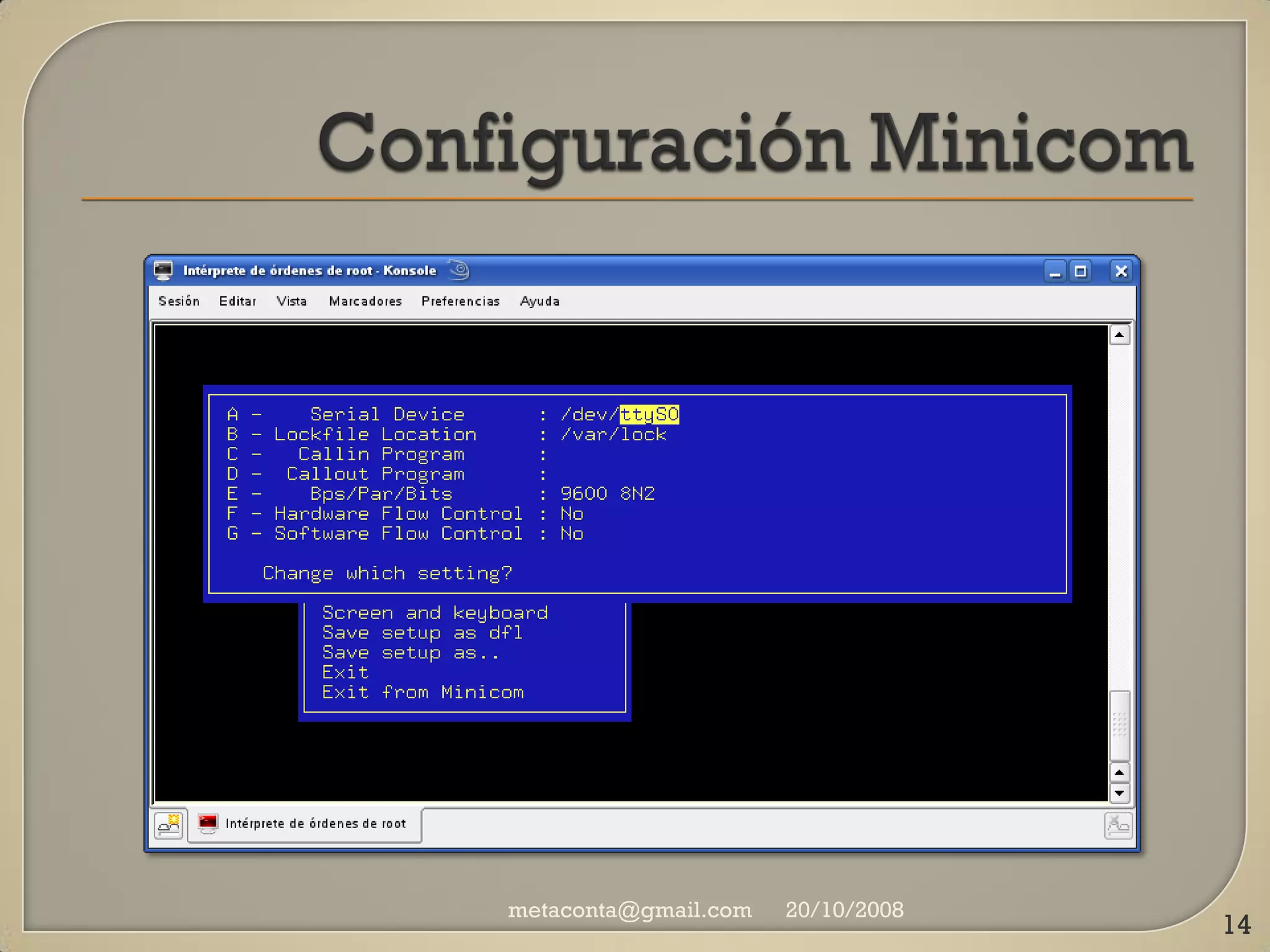 Manual básico Minicom