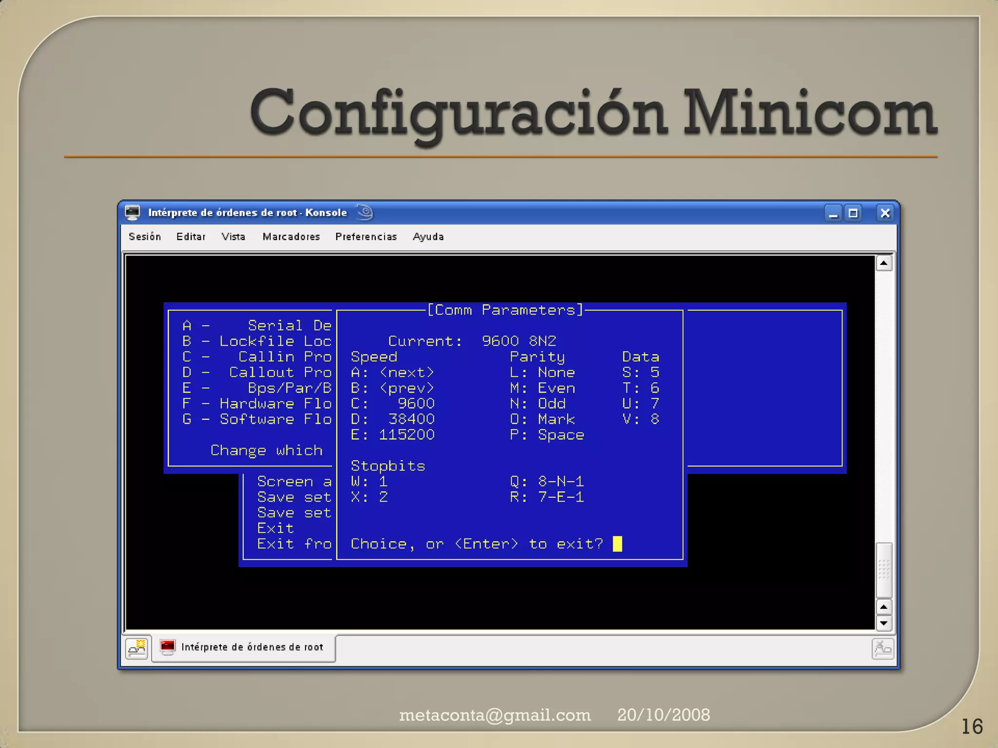 Manual básico Minicom