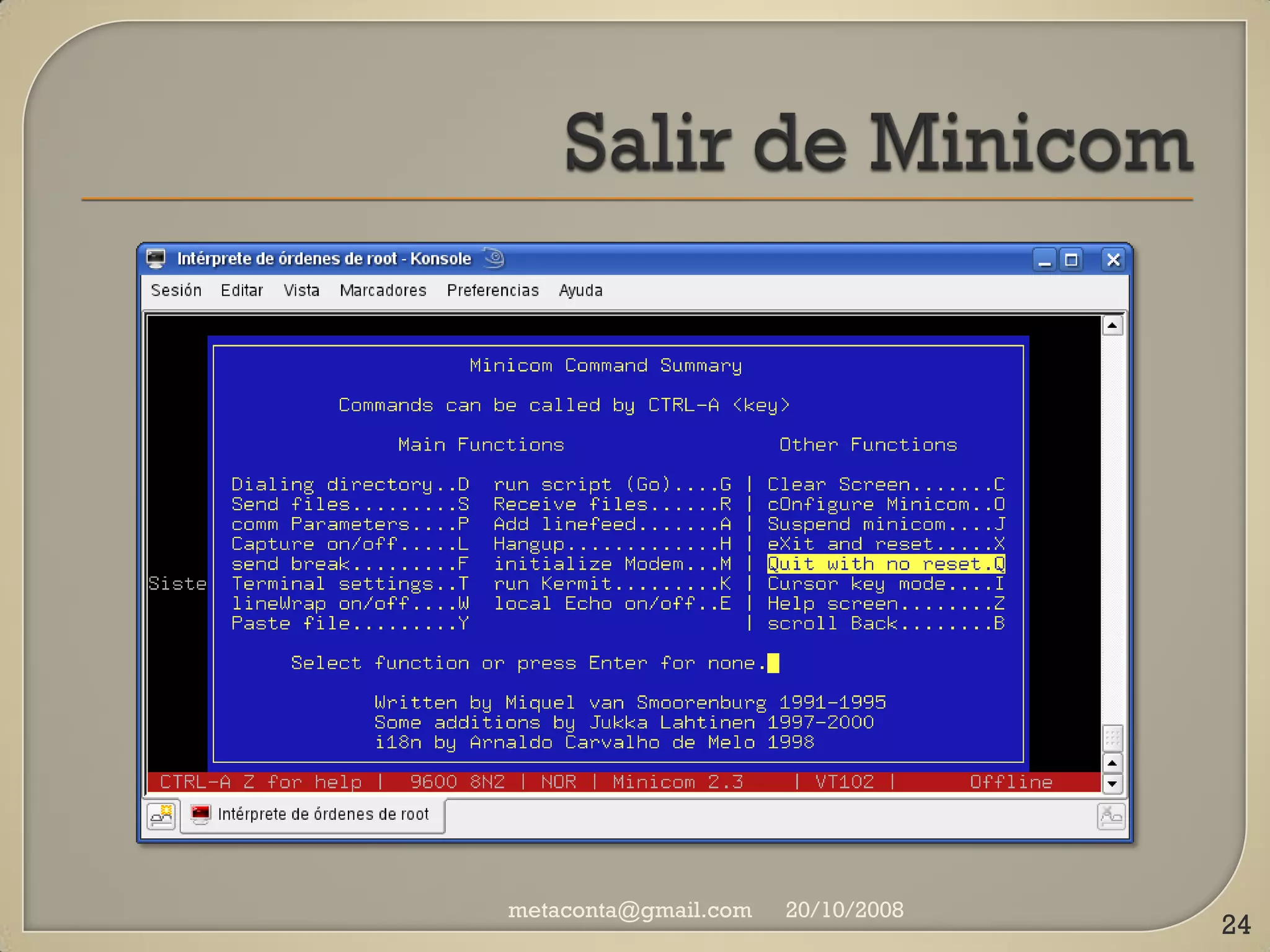 Manual básico Minicom