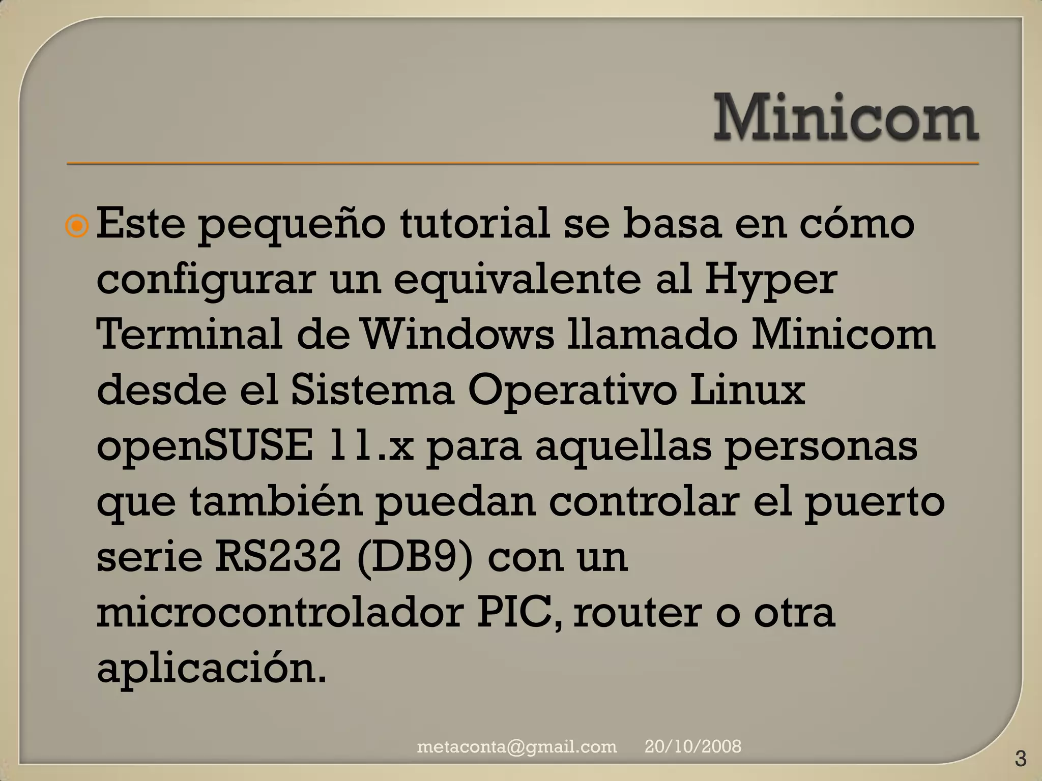 Manual básico Minicom